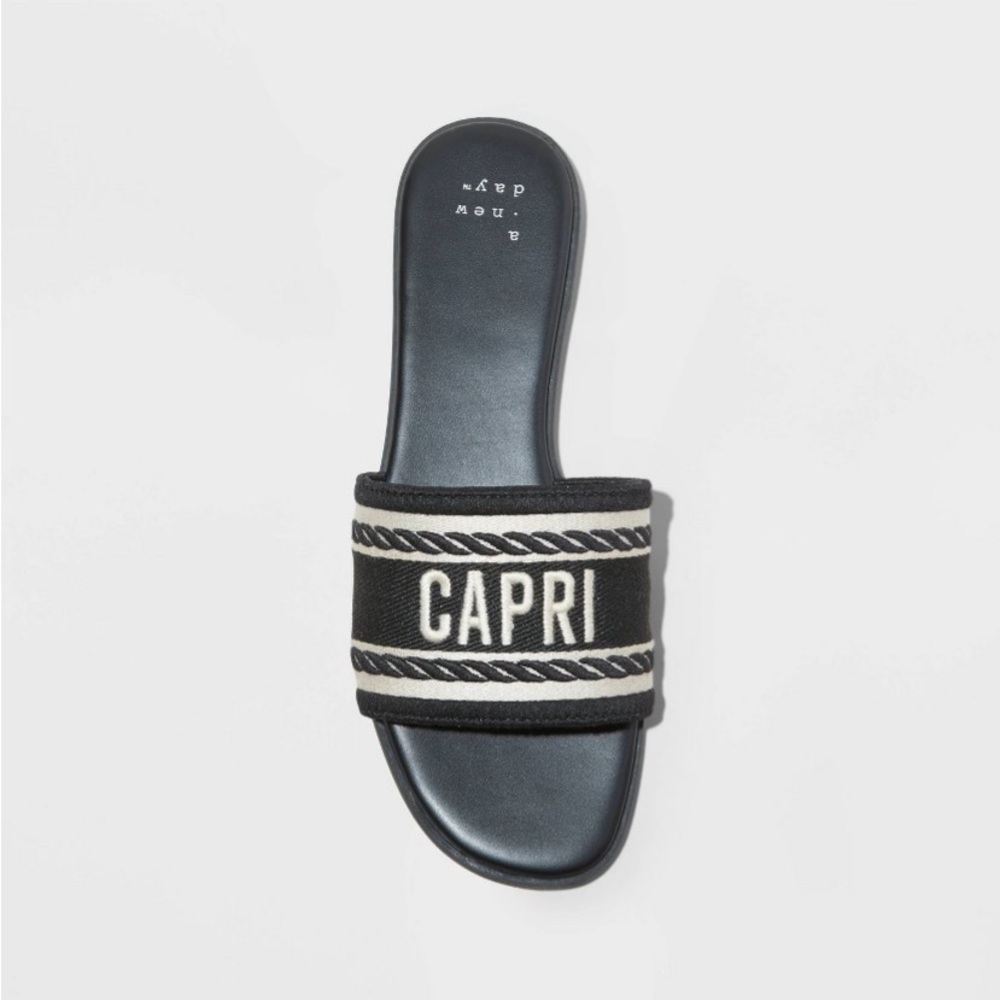 Women's Nat Slide Sandals - A New Day™
Black 9.5